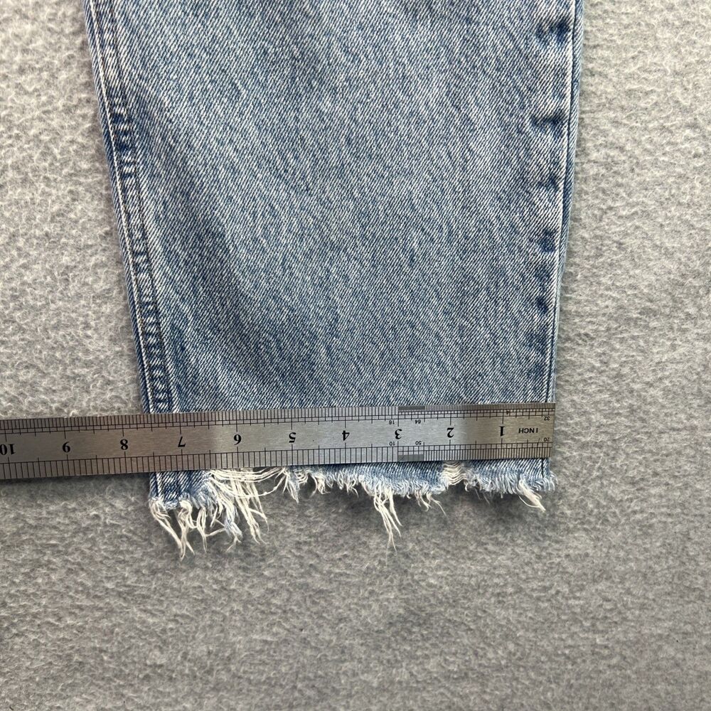AGolde Riley High Rise Straight Crop Jeans 31 Button Fly Raw Hem Light Wash - Picture 10 of 14